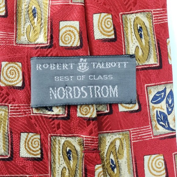 Robert Talbott Best of Class Tie Red Geometric Luxury Silk Necktie Hand Sewn USA - Picture 4 of 4